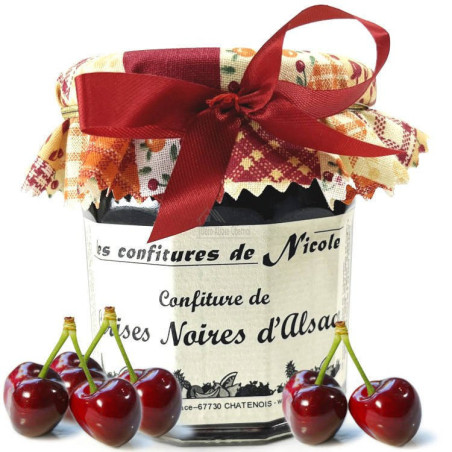 Nicole jam with black cherries from Alsace 250 gr