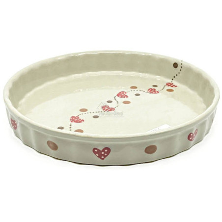 Soufflenheim Sky Grey Tourtière with Heart Frieze 26,5 cm