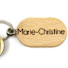 Porte Clé oval en Bois à personnaliser