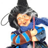 Multi-coloured blue Alsatian witch with 32 cm shopping bag