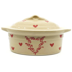 Terrine à Baeckeoffe Soufflenheim Taupe Coeur 22 cm