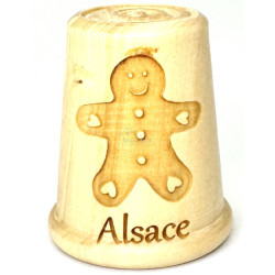 Wooden thimble engraved Mannele Alsace