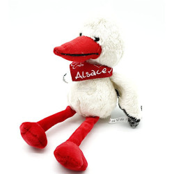 Cigogne d'Alsace Musicale en Peluche 21 cm Bandana Alsace