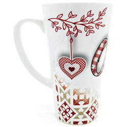 Ceramic Mug Latte hearts of Alsace Obernai